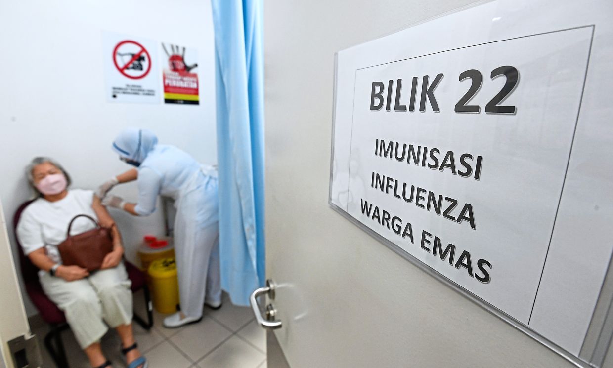 All Malaysians aged 60 and above, regardless of health status, can now be vaccinated against the flu for free at government health clinics.
