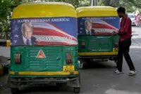 Auto-rickshaws in New Delhi get Trump makeover for US Independence day