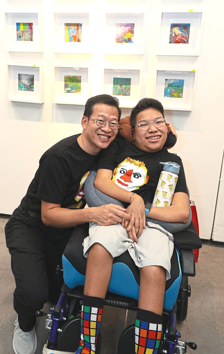 Lim (left) says Branden inspired him to co-found FriendenArt and to help other parents in similar situations to nurture their children’s potential.