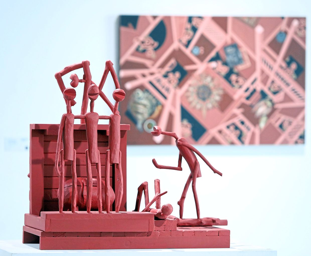 Veteran sculptor Tengku Sabri and artist Mastura share ancient sea tales and 17th-century Malay folk legends in 'Inherited Souls' at Galeri Puteh, Kuala Lumpur, on view until May 31. Photo: The Star/Azlina Abdullah