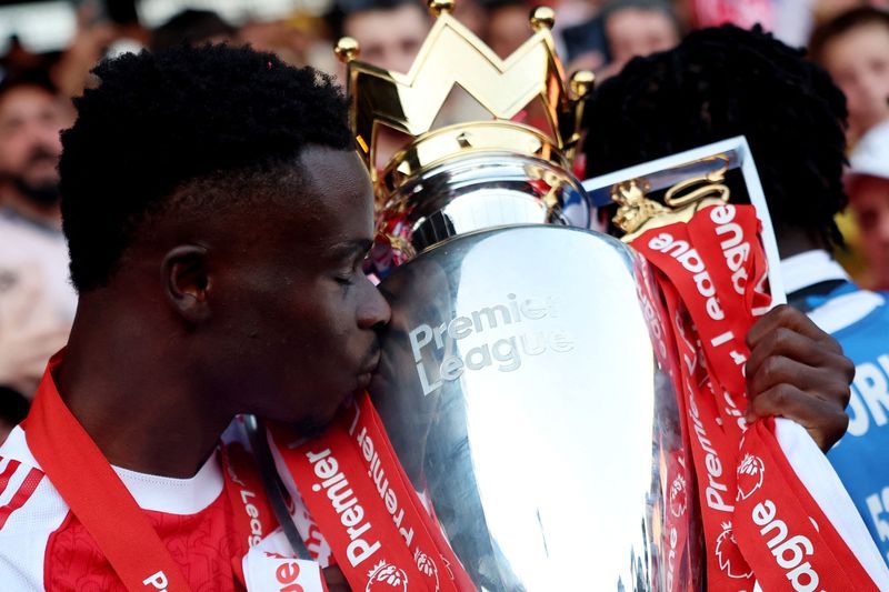 Saka said lifting the trophy at Selhurst Park, following a 2-1 win over Crystal Palace in the final game, felt like a 