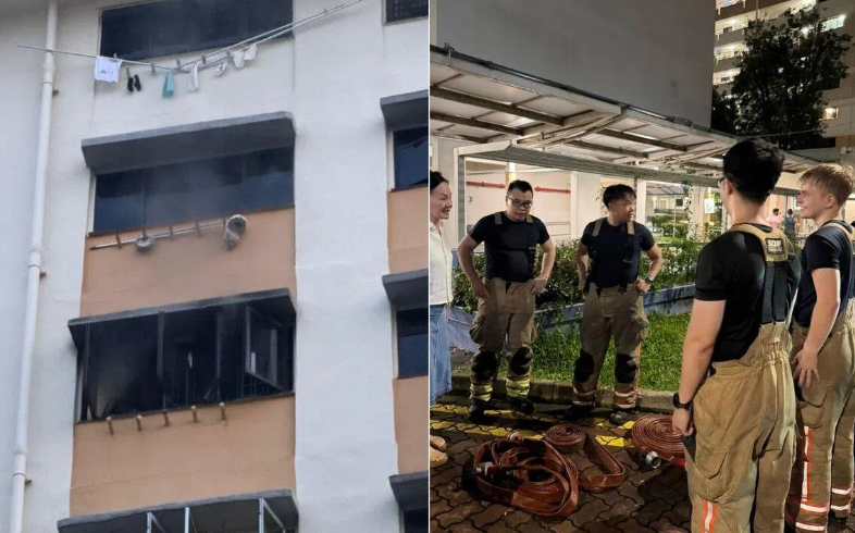 The fire – involving a mattress in the living room – was extinguished by SCDF firefighters with a water jet.