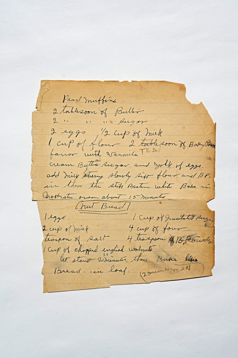 Lewis wrote recipes and recollections on yellow legal pads and her 12-year-old niece would type them up. —JAMES ESTRIN/The New York Times