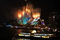 Sydney light show called off after malfunctioning drones crash into water