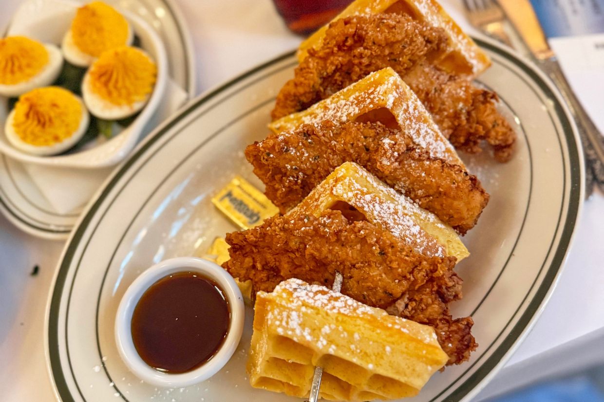 A sweet-salty twist: Chicken and Waffles is the brunch crowd's latest darling. (Katie Workman via AP)