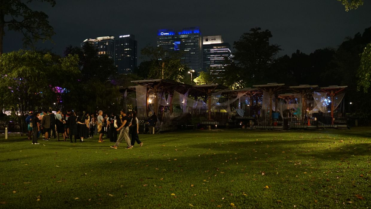 For Hafreez, the Bamboo Playhouse's unusual setting - nestled within a park, beside a lake and framed by the city's skyscrapers - became a recurring point of discussion throughout the creative process. Photo: Tapir Studio