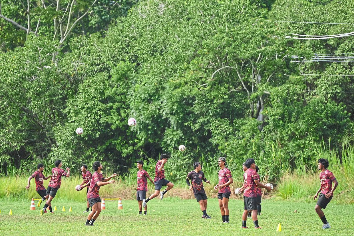 Originarios, a new football team made up exclusively of Indigenous players, train in Marica.
