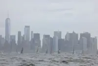 Sailing-Spain lead wind-hit New York SailGP after disrupted opening day