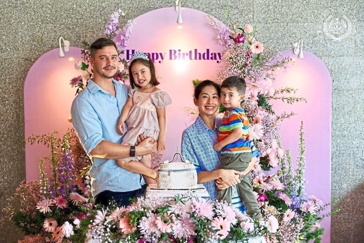 Tunku Tun Aminah and Dennis are the proud parents of two children. — Photo from Sultan Ibrahim Sultan Iskandar’s Facebook page