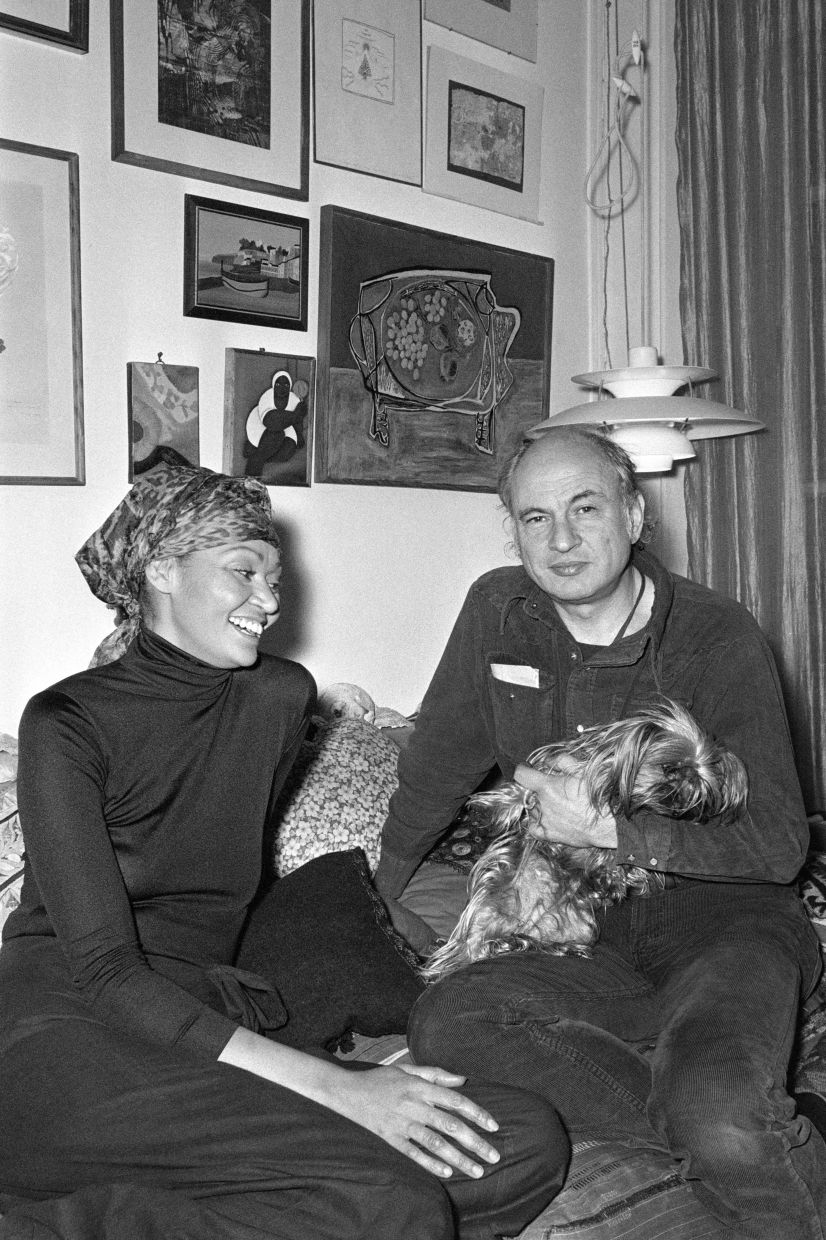 Morin poses with his wife, Canadian actress, model and writer Johanne Harrelle at his home in Paris in December 1975. Photo: AFP