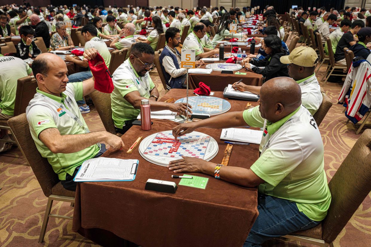 Participants compete in the Causeway Challenge Bangkok Scrabble competition in Bangkok on Monday, June 1, 2026. (Photo by Chanakarn LAOSARAKHAM / AFP)