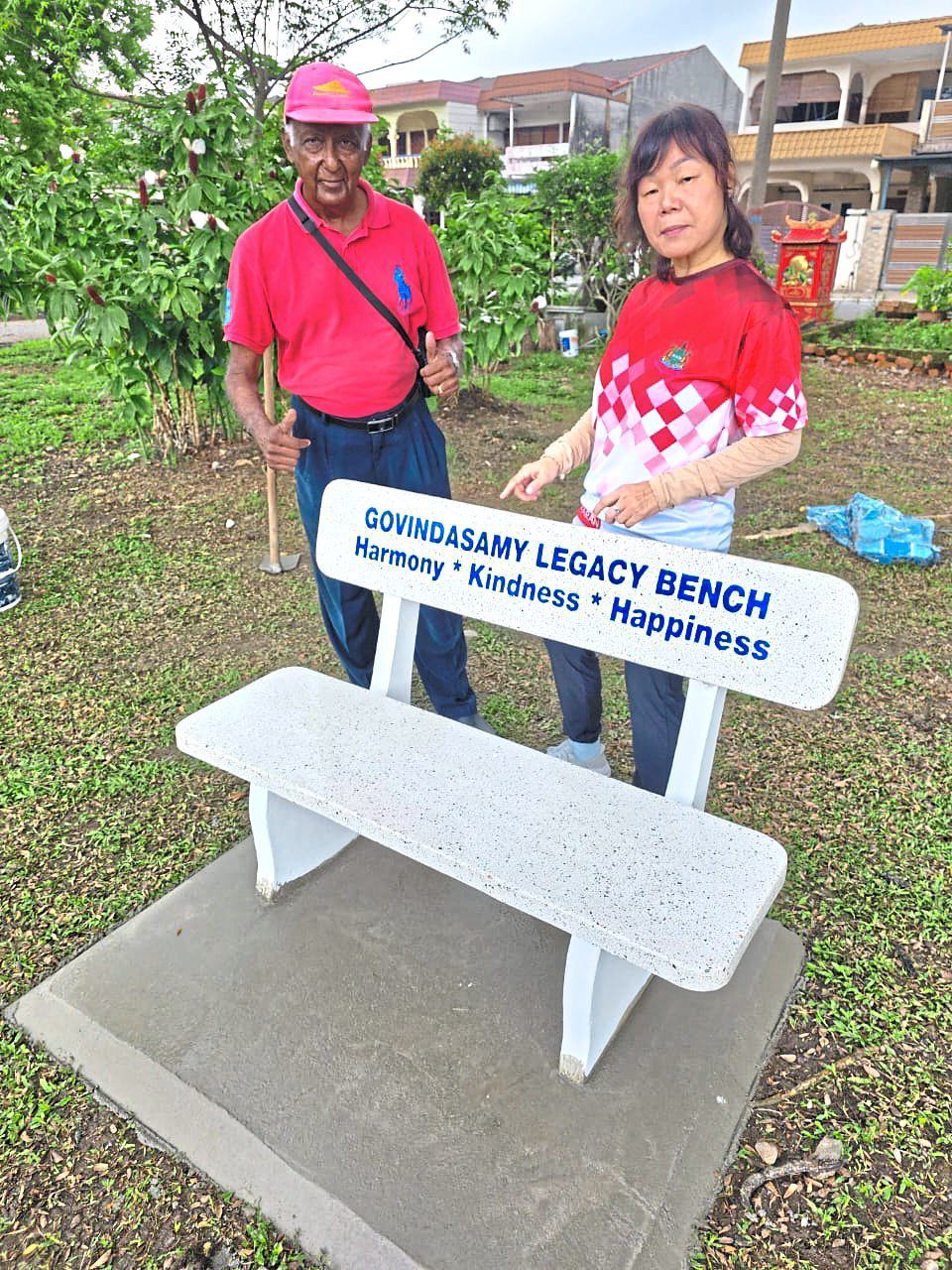 Ashok Kumar (left) with Chia who says MBDK plans to further improve the park with lights and walking path. — Photos: Handout
