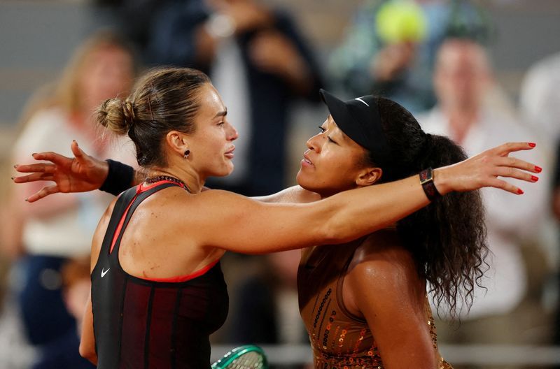 At 5-5 in the opening set, Sabalenka landed the first major blow, crushing a vicious return at Osaka’s feet to snatch the break as the Japanese player dumped a backhand into the net.