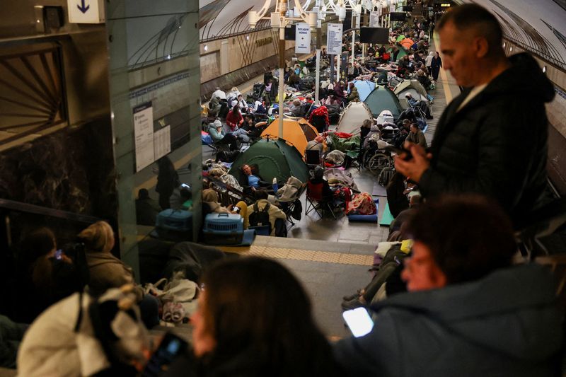 Thousands of ‌residents of Kyiv were taking refuge inside metro stations and other shelters, witnesses said, after air raid ⁠warnings that covered much ​of the country early on Tuesday.