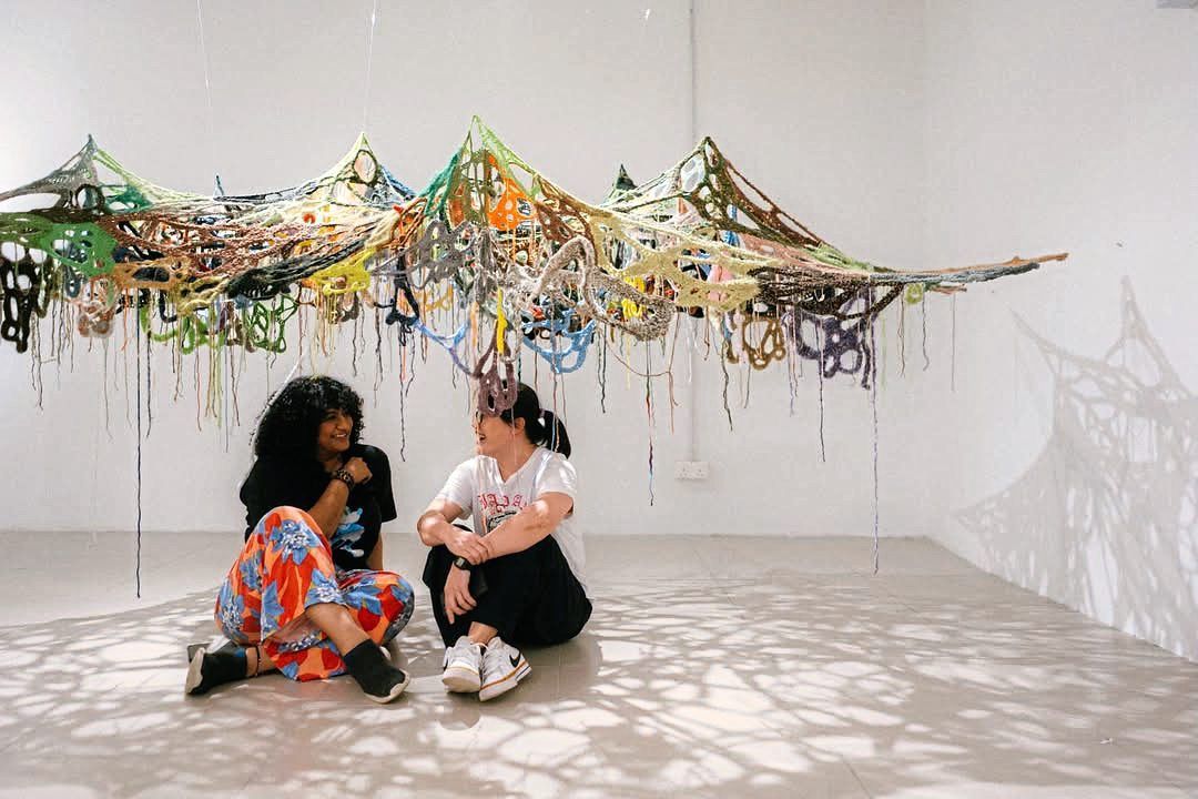 The exhibition has also become a space for active study, with visitors bringing camping chairs and sketchbooks to spend time closely engaging with the works. Photo: Primary Exhibitions