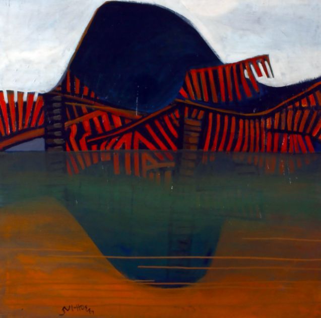 Khoo's 'Floods Over Coconut Trees' (oil on canvas, 1967). An artwork from the National Art Gallery collection in Kuala Lumpur. Photo: The Star/Filepic
