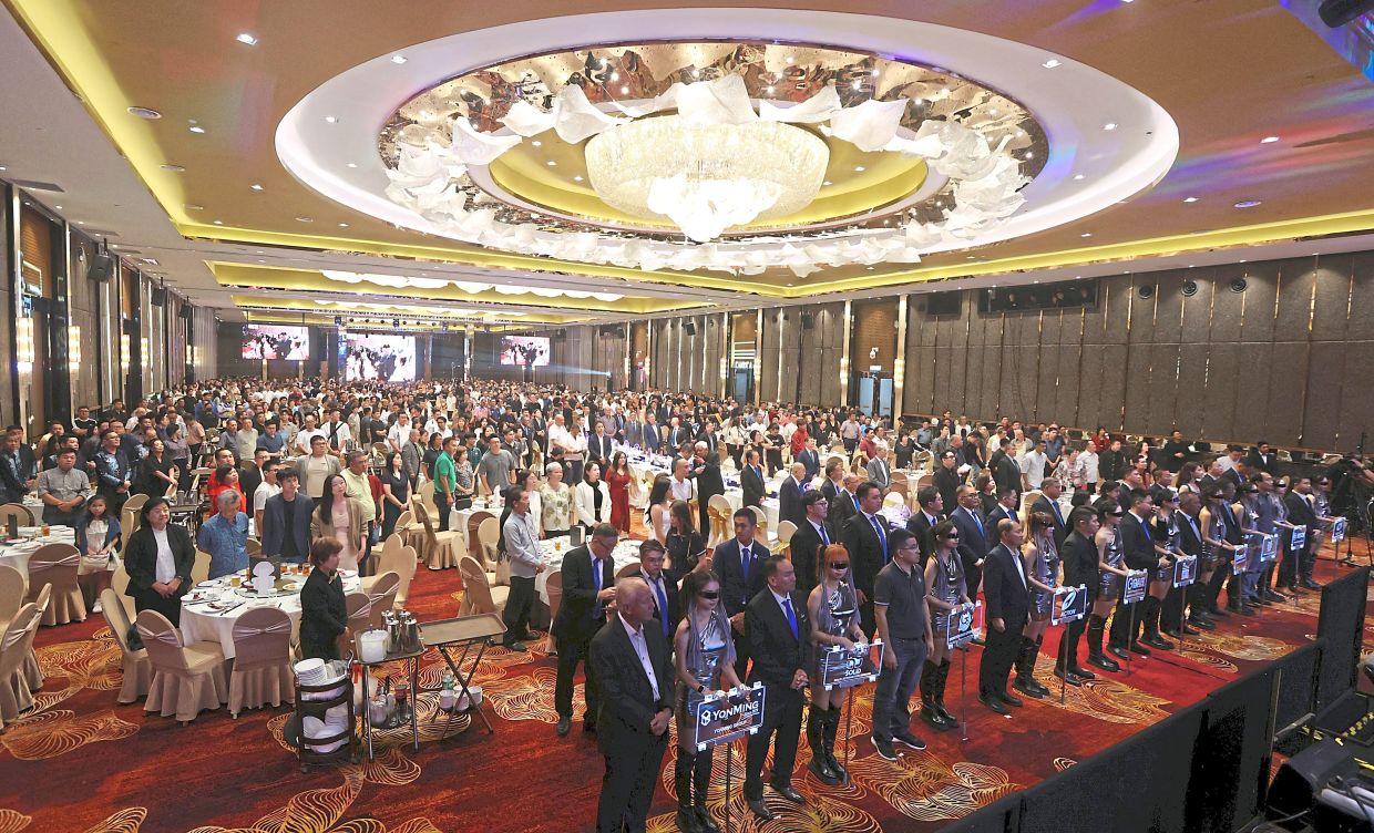 Empta’s 56th Gala Dinner attendees singing the national anthem during the event in Kuala Lumpur.