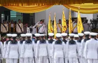 King graces trooping of the colours at Dataran Pahlawan Negara