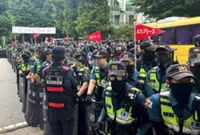 South Korean riot police clear protesters after ballot shortage blockade