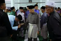 Tuanku Muhriz performs Friday prayers at Masjid Kariah Gunung Pasir, Seri Menanti