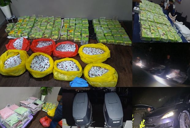 Drugs and illicit vape cartridges worth RM57.15mil have been seized by the marine police in a major operation.