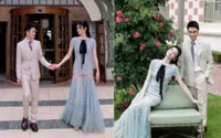 Chinese supermodel Ming Xi, Mario Ho, son of casino mogul Stanley, greet guests at their official wedding celebration