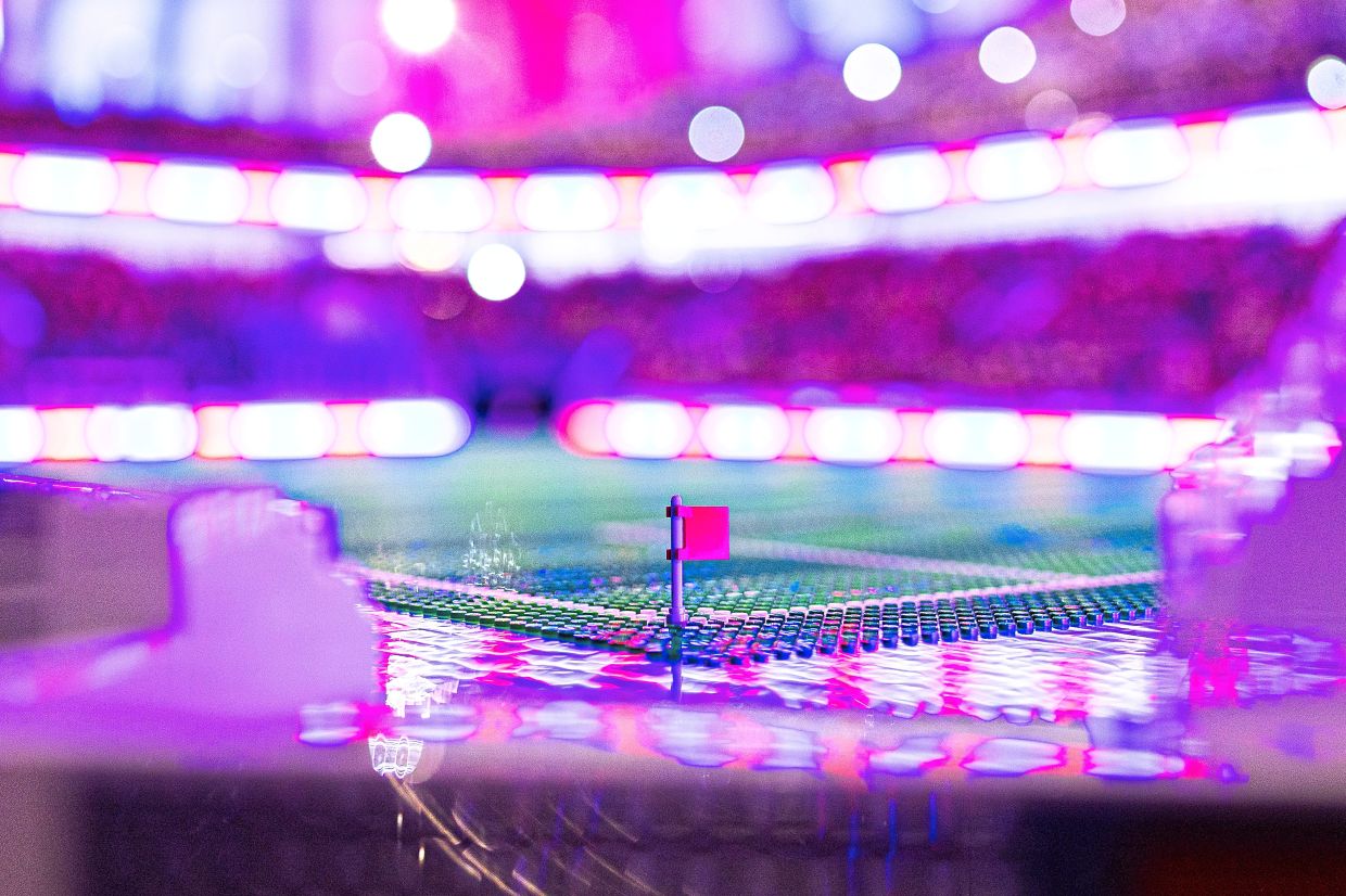 A sneak peek of the Lego recreation of the Stadium Sultan Ibrahim. — Handouts