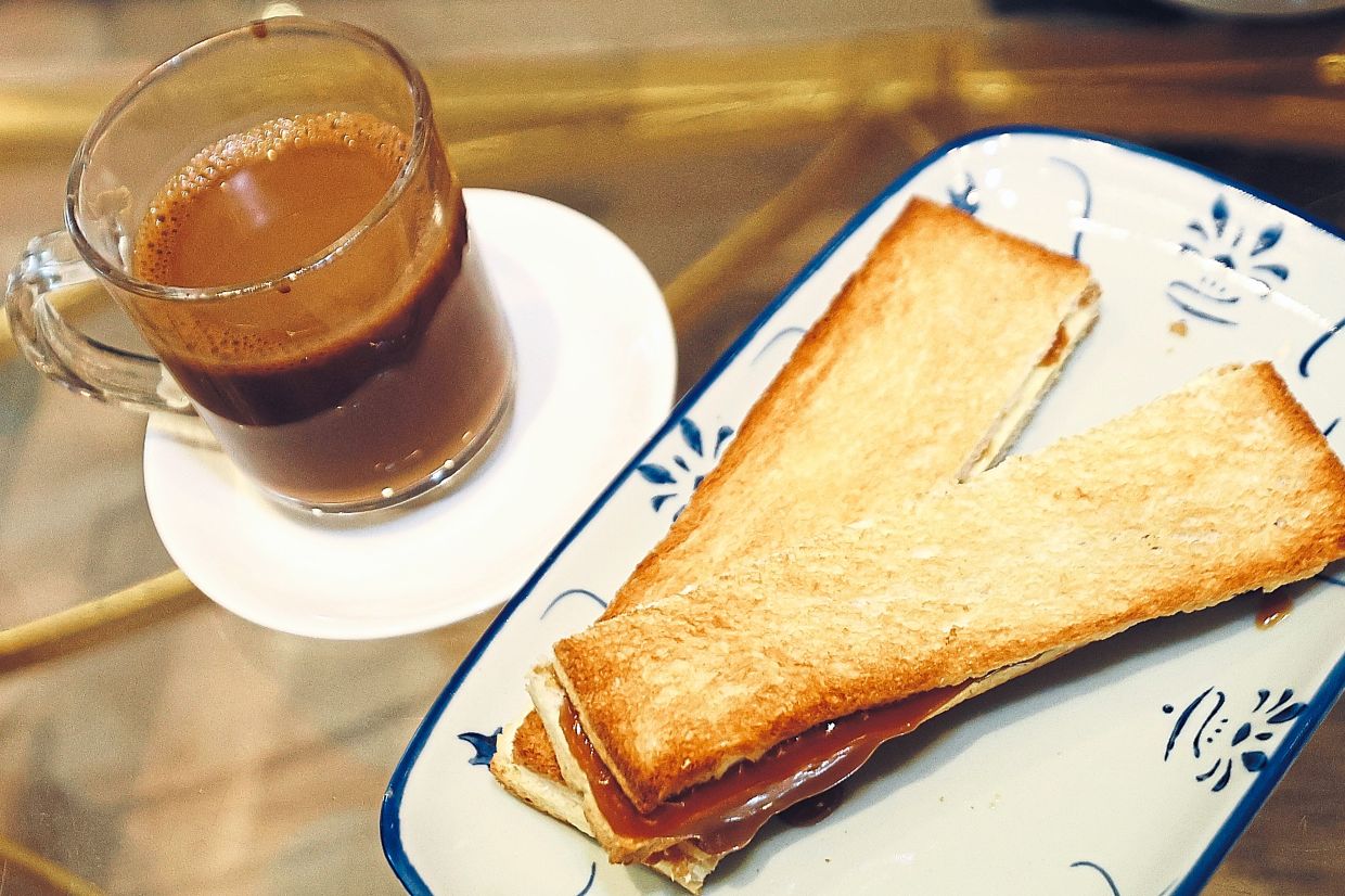 Oriental Kopi Coffee and Butter Kaya Toast.
