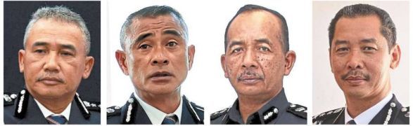 Cracking down: (From left) Comm Adzli, Comm Fadil, DCP Muhammad and DCP Mohd Khairi.