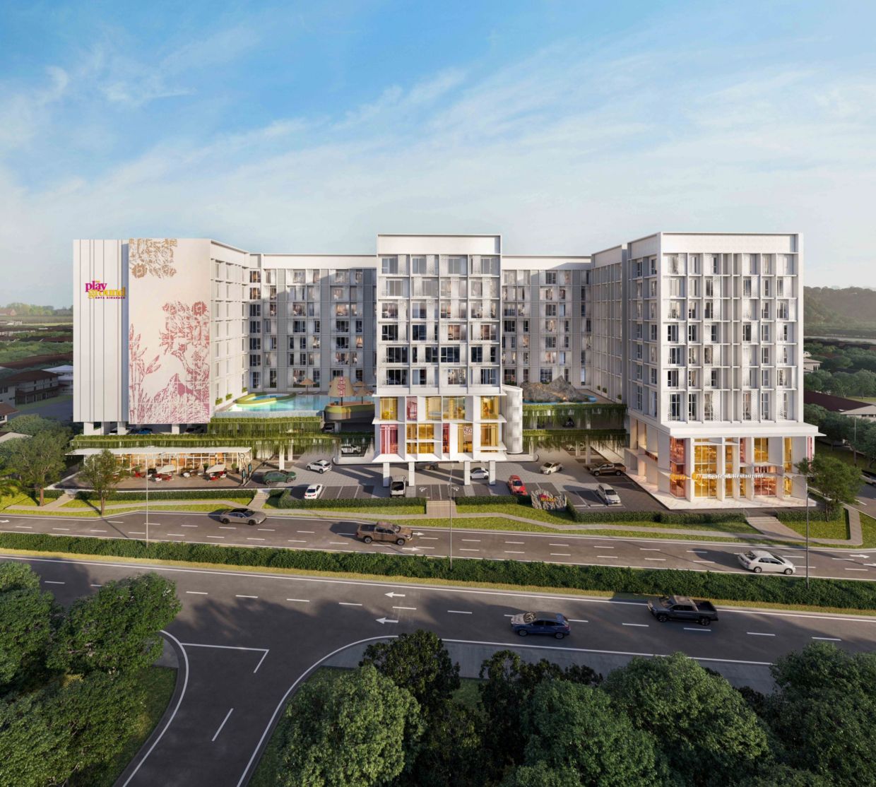 The development is positioned as a lifestyle-driven hospitality destination, combining short-stay accommodation, lifestyle experiences, and investment opportunities.