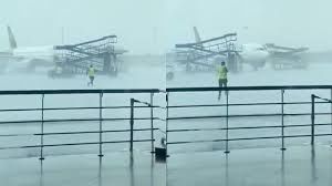 Videos viral on social media showed ground equipment moving 