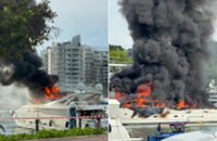 Marina operations at Singapore's Sentosa Cove resume after fire partially sank luxury yacht