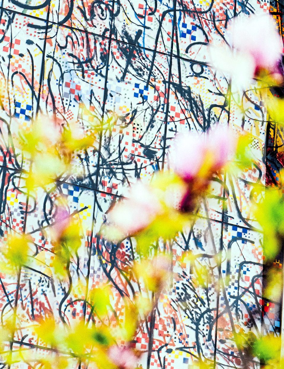 A detail of Julie Mehretu’s soaring painted stained glass window 'Uprising Of The Sun'. Photo: Kevin Serna/The New York Times