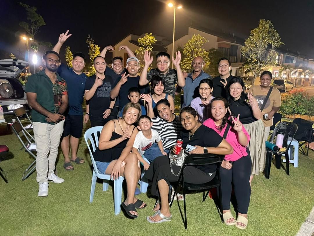 Celebrating connection and shared joy with the vibrantneighbourhood family at the campsite.