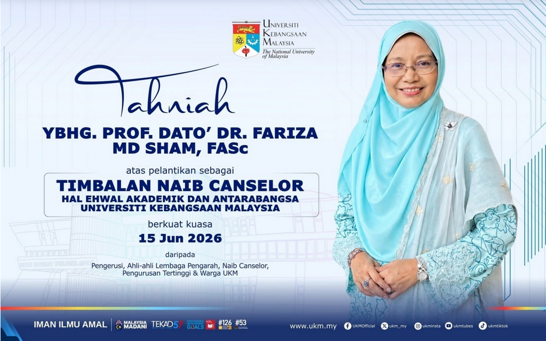 She succeeds Prof Dr Abdul Halim Abdul Gafor, whose tenure h
