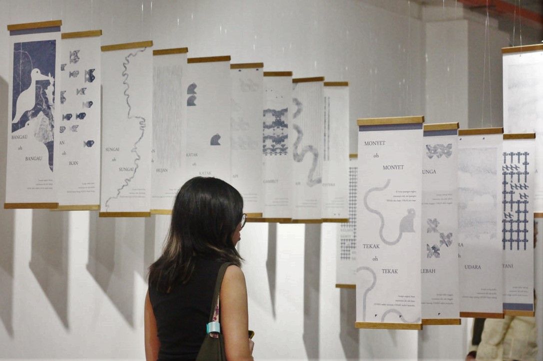 A view of the 'Seasonality Of The Anthropocene' exhibition in KL, which explores environmental change through interdisciplinary art. Pictured is Chong Sue Yen's installation titled 'Bangau Oh Bangau'. Photo: Handout