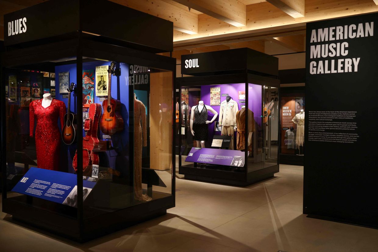 Instruments and clothing are displayed at the press preview of the Bruce Springsteen Center for American Music'. — CHARLY TRIBALLEAU/AFP