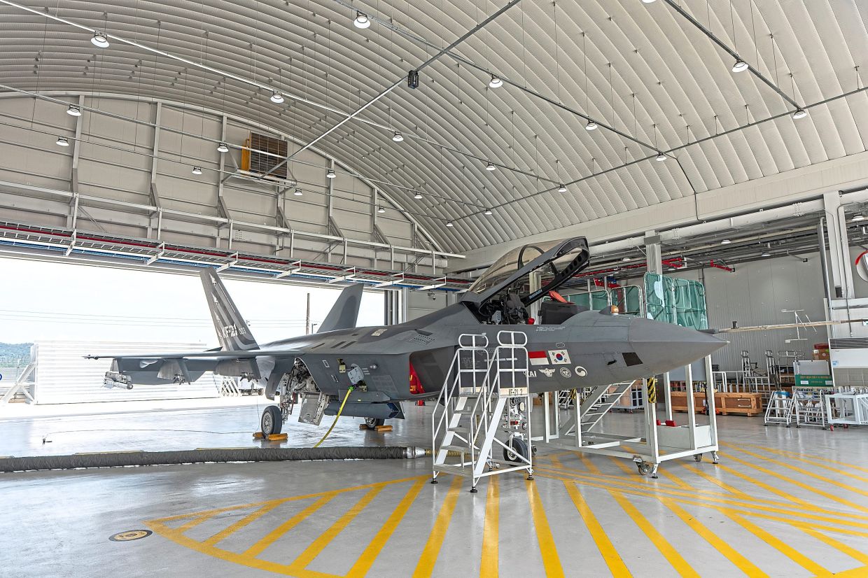 The KF-21 multirole fighter jet was developed through a partnership between South Korea and Indonesia. — KAI