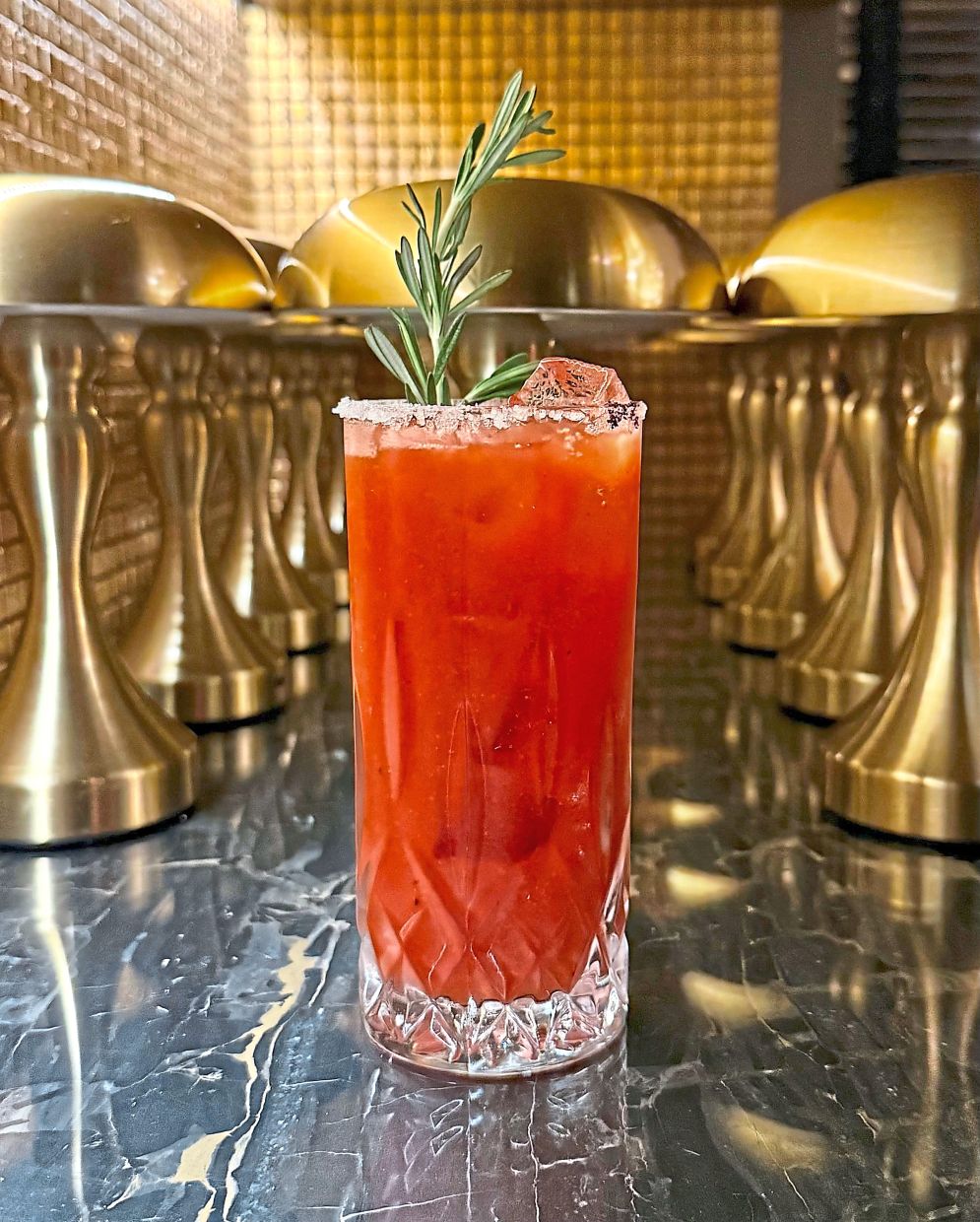 Astor Bar’s ‘10 Expressions of Bloody Mary’ menu includes some interesting interpretations, including this one that uses grappa instead of vodka.