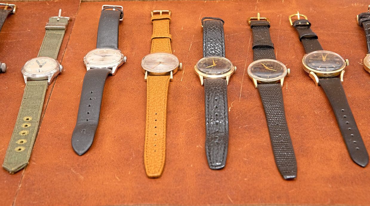 Watches at Worn & Wound’s showroom.