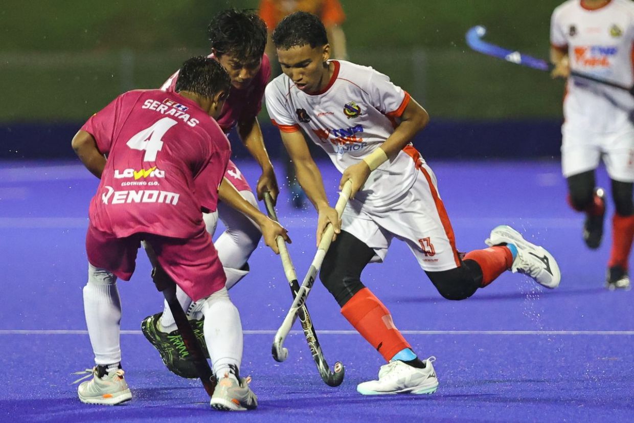 Boys in action during the final.