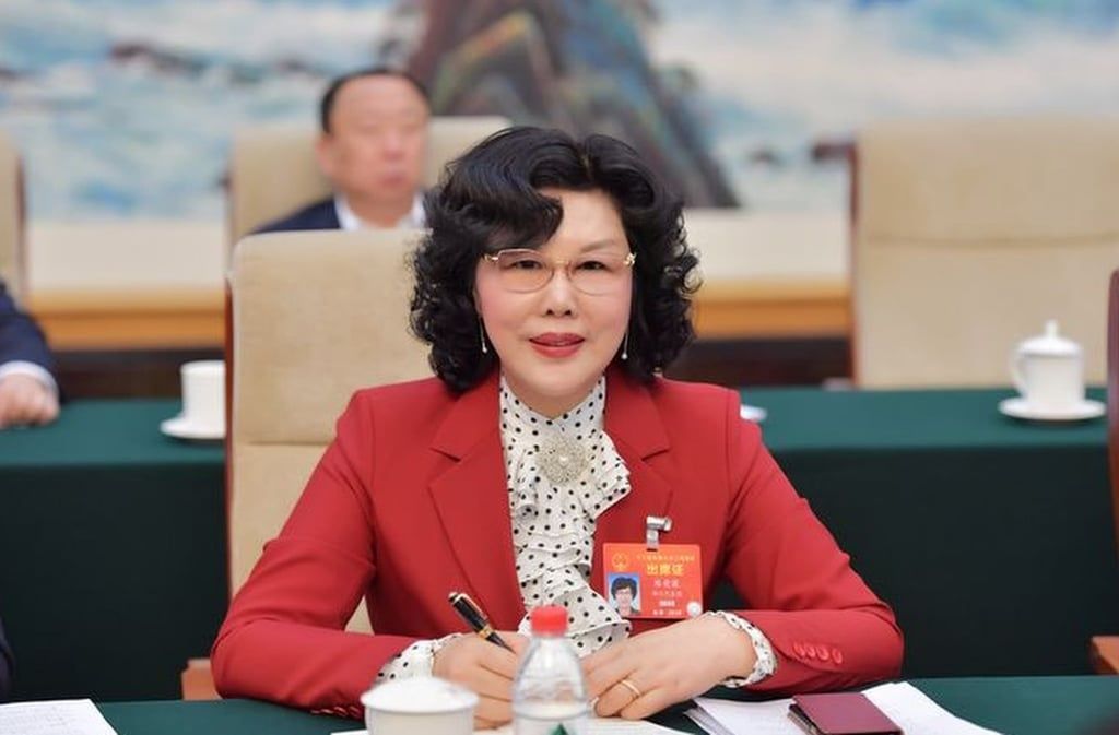 Chen, above, pictured at a formal meeting. She is renowned for her sharp dress sense. -- Photo: 163.com