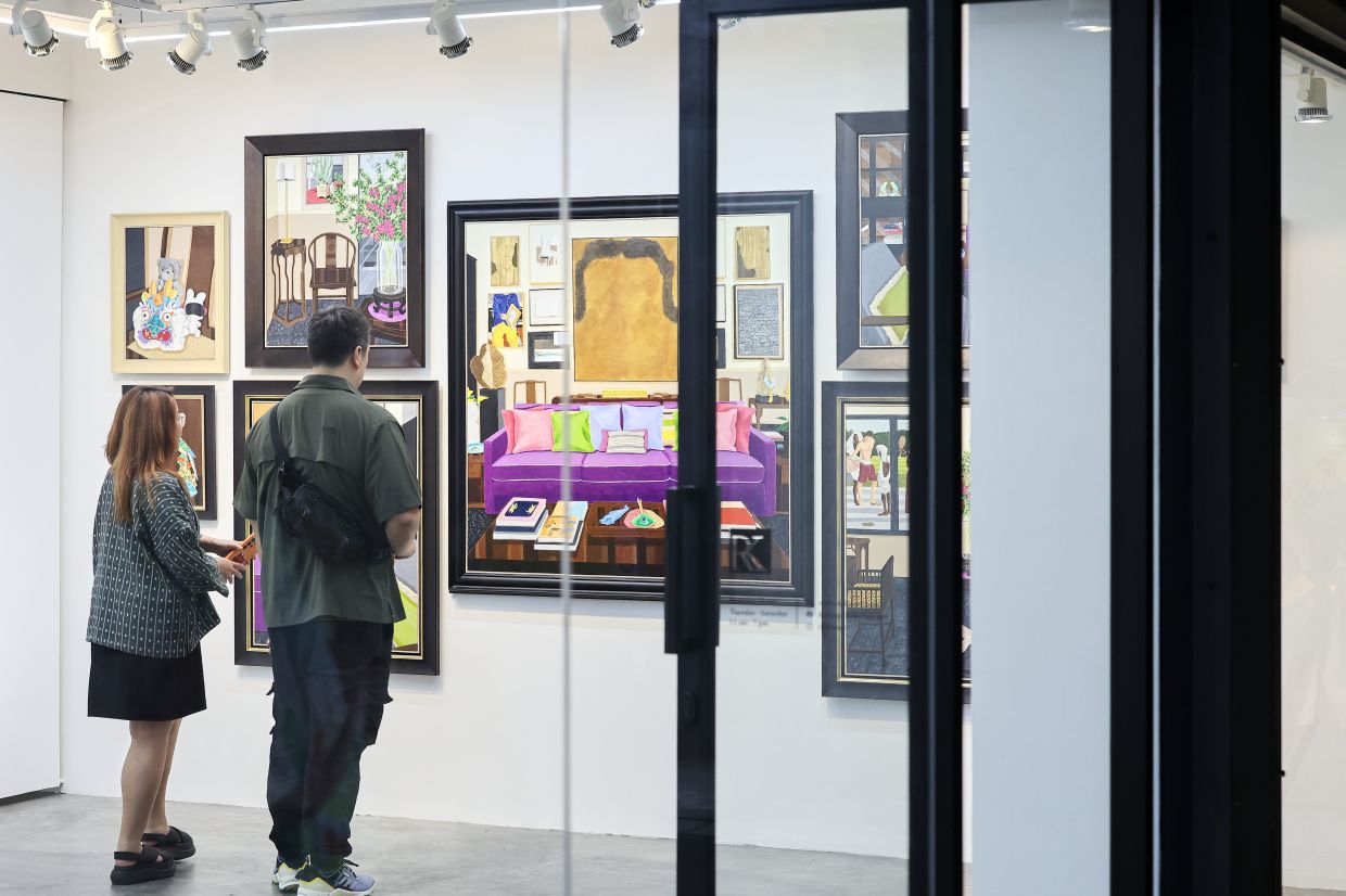 A view of Lim's 'Paintings For The Observer And The Observed' exhibition at the brand new Richard Koh Fine Art gallery at A Place Where (APW), Bangsar in KL. Photo: The Star/Yap Chee Hong