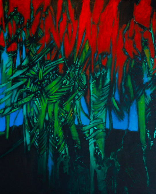 The late Cheong Laitong's 'Untitled' (oil on canvas, 1995), an artwork which is part of the 'Sandwich (An Intergenerational Dialogue In Malaysian Abstract Art)' exhibition. Photo: Wei-Ling Gallery