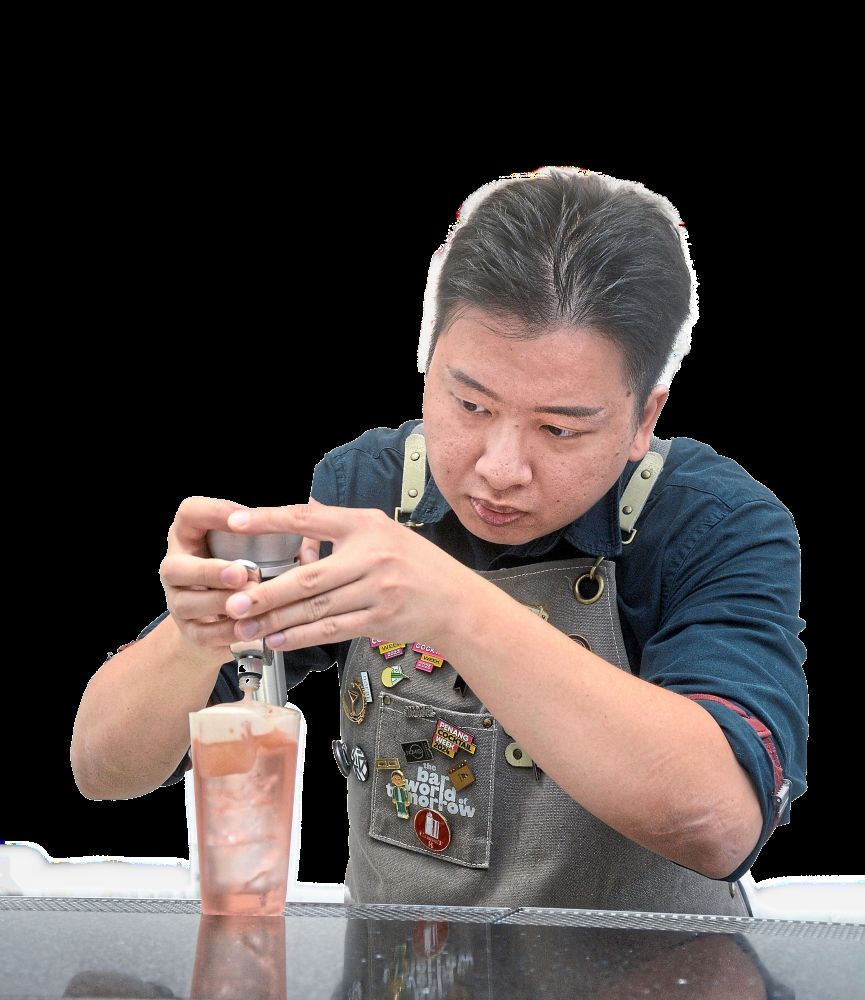 Boey adding pink guava foam to the best-selling Sir Lancelot.