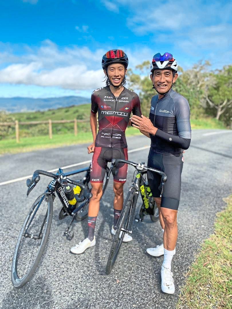 Tsen’s love for cycling is largely influenced by his father, Tsen Seong Hoong (right). — TSEN REN BAO