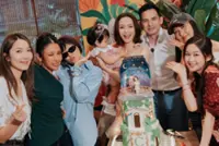 Former TVB star Grace Wong celebrates milestone birthdays with husband & daughter in star-studded party