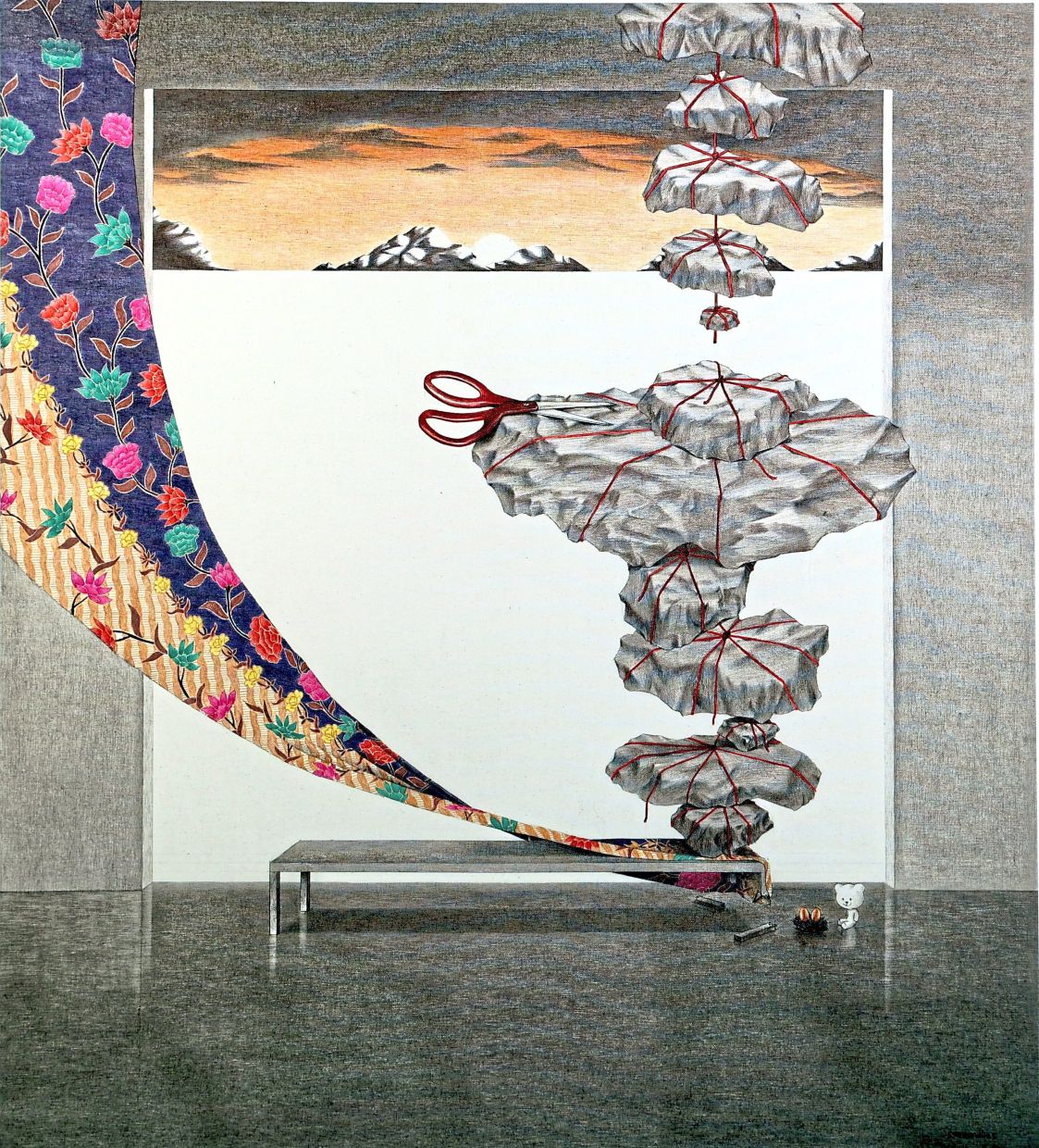 Syabandi's artwork titled 'Burnout II' (ballpoint pen on canvas, 2025), one of the highlights in his new solo exhibition in KL titled 'Silent Persistence'. Photo: The Star/Art Chen