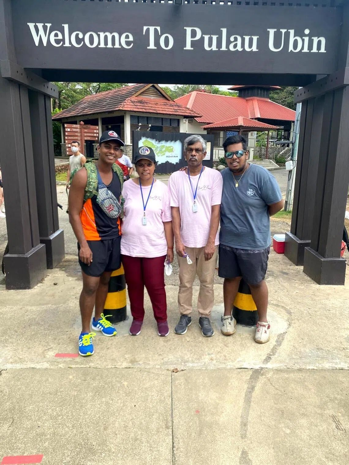 The Pannerchelvam family on an outing to Pulau Ubin, with elder son Shanger (left), younger son Karthigeyan (right) and their parents Pusppa Nadeson and D. Pannerchelvam. - Photo: COURTESY OF KARTHIGEYAN PANNERCHELVAM