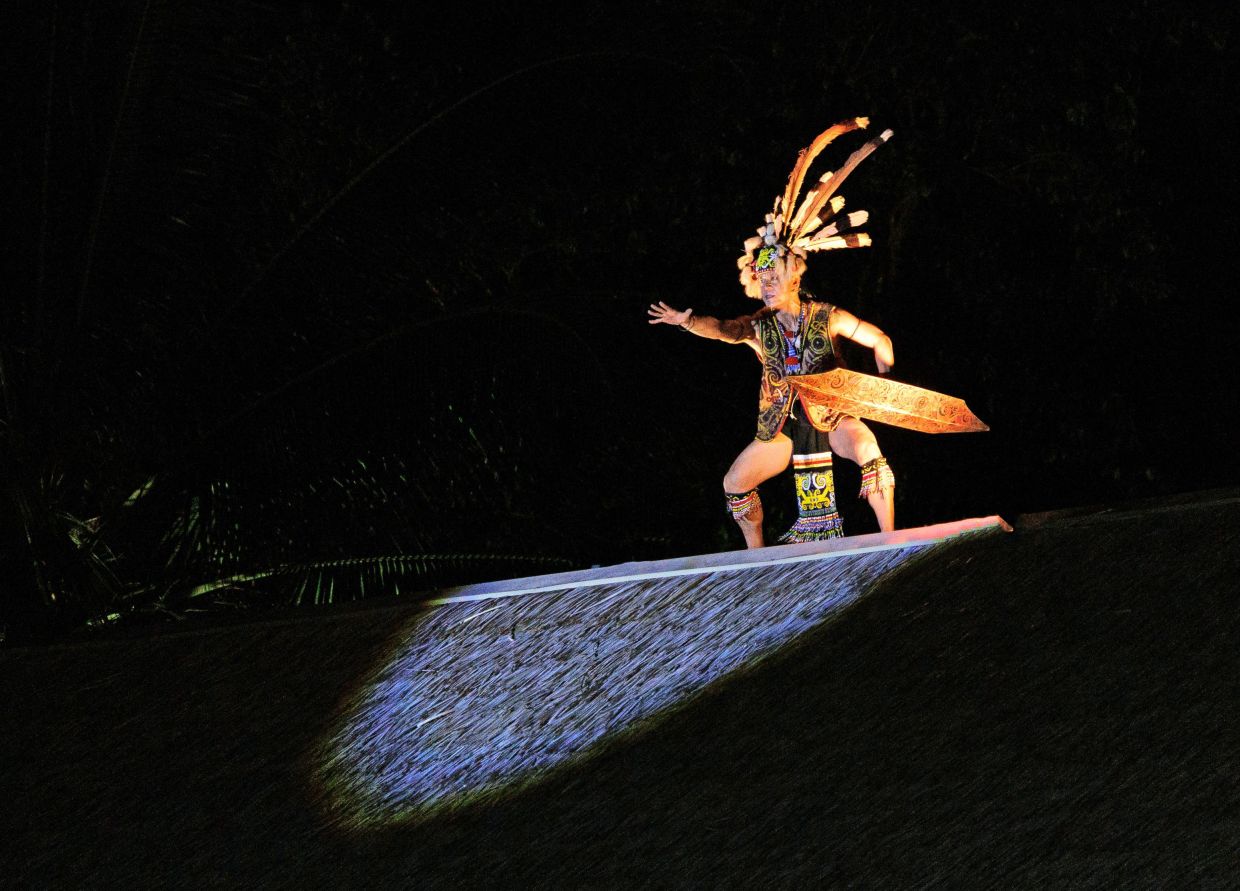 Legendary Kayan warrior Belawan Burieng was brought to life in a musical drama at the Sarawak Cultural Village.